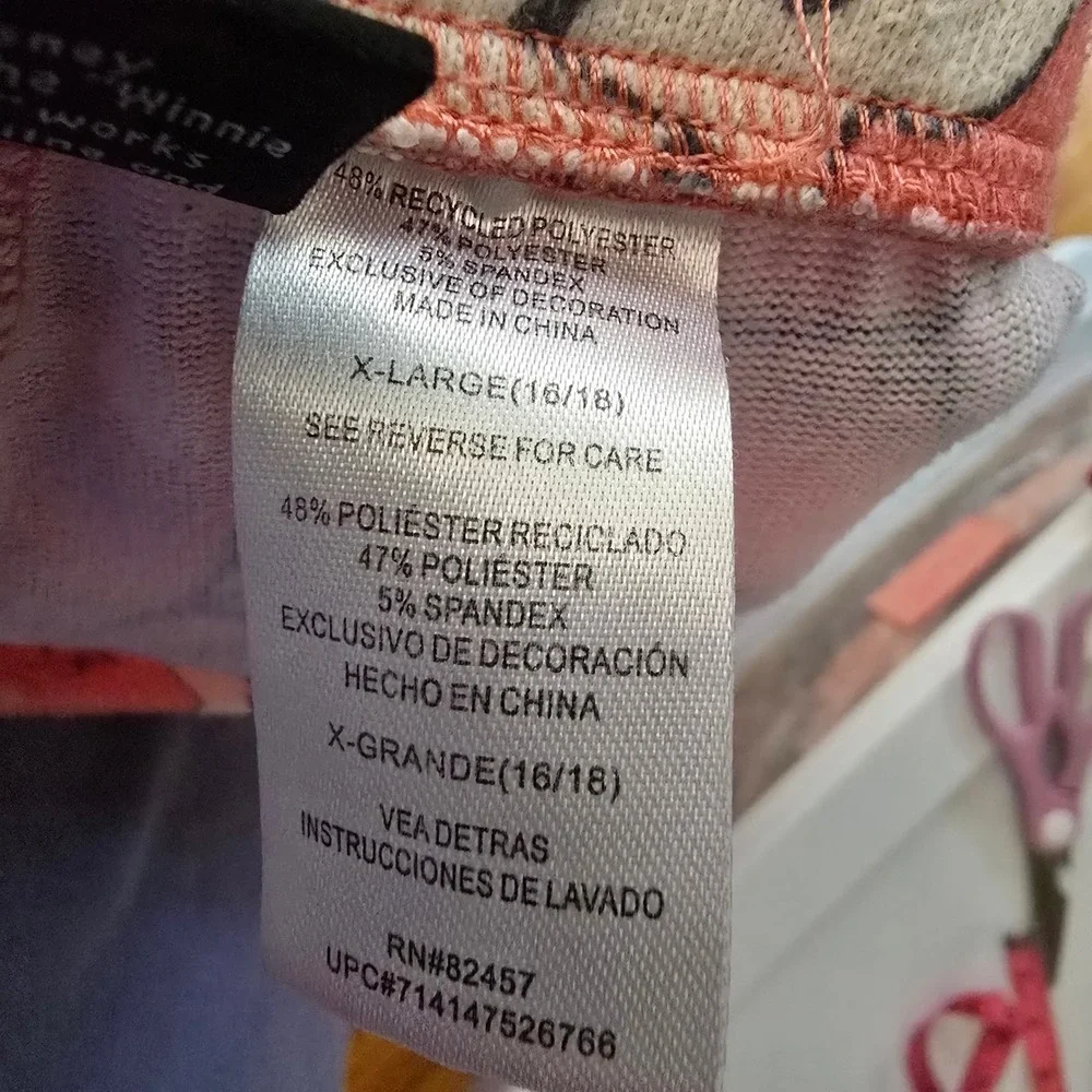 Disney Winnie the Pooh & Eeyore Pink Lounge Pajama Pants XL 16/18 - Picture 5 of 5